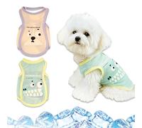 KASESSS Pack de 2 Transpirable Chaleco Refrigerante Perro, Verano Hielo Malla de Chaleco Refrescante para Perros 2,5-3kg, M (Pecho 40cm / Espalda 30cm) para El Verano Al Aire Libre