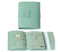 KASESSS Verde Organizador Pendientes Con Forma De Libro, Joyero Viaje Con BotóN PortáTil Organizador Joyas, Ligero Jewelry Box PráCtico Joyero Pendientes Para Mujeres Y NiñAs Regalo Jewelry Organizer