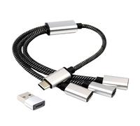 KASFDBMO Adaptador USB C macho a 2/3 USB C hembra, cable divisor de 2/3 puertos para sincronización rápida de datos y cable de transferencia de datos de carga