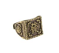 KASFDBMO Anillos de latón de prosperidad de estilo antiguo, grabado manual, joyería de metal envejecido para entusiastas de la moda vintage, regalo único para hombres, talla única, como se describe