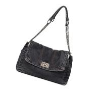 KASFDBMO Bolso de hombro para mujer, gran capacidad, mensajeros, viajes, compras, cadena ajustable, cruzado, para uso diario, bandolera para mujer, gran capacidad, hombro a la moda, Black, One Size