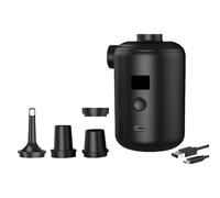 KASFDBMO Bombas de aire de múltiples boquillas, 4 puntas ajustables, batería recargable, compactos, para flotador, colchón de aire, camping, bombas de aire ligeras esenciales con gancho