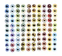 KASFDBMO Bulk - 100 pegatinas de ojos de vidrio de varios estilos para manualidades y abalorios, para, 10mm, como se describe