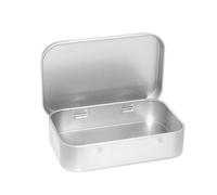 KASFDBMO Contenedor de almacenamiento rectangular pequeño de metal con tapa, cubierta deslizante de hojalata, organizador de joyas para mujeres y niñas, organizador de joyas