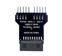 KASFDBMO Convertidores USB 3.0 a doble USB 2.0, adaptador de placa base, transferencia de señales estables para accesorios de refrigeración de computadora, placa base, divisor de expansión USB