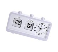 KASFDBMO Elegante reloj despertador mecánico con calendario, fecha, día, hora, para decoración distintiva del hogar, decoración de escritorio de negocios