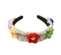 KASFDBMO Elegantes bandas anchas para el pelo para cabina de fotos, diadema ancha con flores para festivales de música