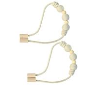 KASFDBMO Elegantes clips de cortina de cuentas de madera, accesorios de cortina para el hogar, 2 piezas de cuerda tejida para ventana, alzapaños de cuerda tejida