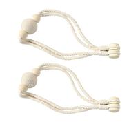 KASFDBMO Elegantes clips de cortina de cuentas de madera, accesorios de cortina para el hogar, 2 piezas de cuerda tejida para ventana, alzapaños de cuerda tejida
