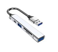KASFDBMO Estación de acoplamiento rápido USB 5 en 1 a tipo C USB 3.0 2.0 lector de tarjetas de carga múltiples concentradores de transferencia de datos para PC portátil