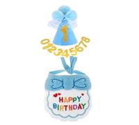 KASFDBMO Juego de babero y sombrero de fiesta para mascotas, 3 piezas, para perros, gatos, celebración de cumpleaños, accesorios de decoración prácticos, babero y sombrero de fieltro para mascotas