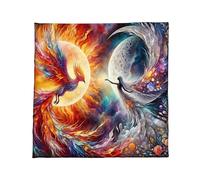 KASFDBMO Mantel de tarots de tela para altares, fénix, diosas, astrología, adivinaciones, tarjetas, tapiz, decoración de pared, patrón de fénix, tarots, tarjeta espiritual, mantel