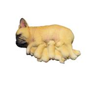 KASFDBMO Nurturing Dog - Figura de resina en miniatura para mamás, perros franceses y cachorros de bebé, para el hogar, estante de mesa, adorno de exhibición para amantes de las mascotas