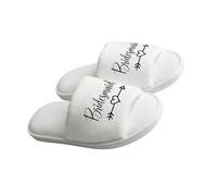 KASFDBMO Pantuflas de felpa transpirables, cómodas para damas de honor en bodas, celebraciones, diseño de corazón, varios tamaños, pantuflas de punta abierta, Dama de honor, 36/37 EU
