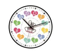 KASFDBMO Reloj de pared de dibujos animados de 8 pulgadas para niños, educación temprana, enseñanza de la hora con números fáciles de leer, gestión de tiempo, pared para niños