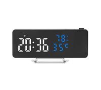 KASFDBMO Reloj multifuncional con pantalla LED de proyección, hora, temperatura, humedad, decoración del hogar, reloj despertador de proyección
