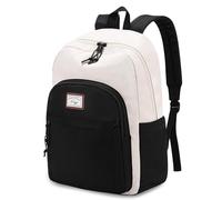 Kasgo Mochila Escolar, 18L Mochila Adolescentes Resistente al Agua Niños Niñas Hombre Mujer Ligera Ordenador Portátil 15.6 Pulgadas Para Viaje Universidad Instituto, Negro Blanco