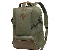 Kasgo Mochila Hombre Mujer, Mochila Viaje Lona Vintage Mochila Antirrobo Impermeable Mochila Portátil Ordenador 15.6 Pulgadas con USB Mochila Trabajo Casual Mochila Universidad Adolescente, Verde