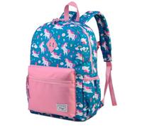 Kasgo Mochila Infantil Niñas, Mochila Escolar 5 a 7 Años Unicornio Azul | 0.35 kg ligera, resistente al agua, tiras reflectantes, correa pectoral, tirantes transpirables, cabe A4, P5 a 2º de Primaria