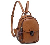 Kasgo Mochila Pequeña Mujer, Bolso Mochila de Cuero PU Mini Mochila Viaje de Moda Bolso Bandolera Casual Mochila Convertible 3 Formas de Llevar con Correas Desmontables para Trabajo Escolar, Negro