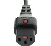 Kash - Cable de conexión para aparatos refrigerantes (hembra C13, conector macho acodado + contacto protector, 3,00 m, 1 unid), color negro