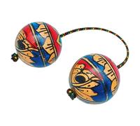Kashaka Instrument - Hand-Painted Wooden Asalato Rhythm Balls | Traditional African Percussion Shaker With Adjustable Cord,Indonesian Maracas For Adults, Kids, Music Lovers, Pasantías, Travel