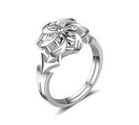 Kashasin Anillos de anime de la princesa élfica Galadriel Nenya de plata de ley 925 para mujer, anillo de cosplay, US 7, Circonita