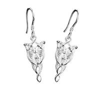 Kashasin Pendientes de princesa Arwen para mujer, plata de ley 925, aretes de cosplay de Evenstar, set de película LOTR, accesorios de joyería de regalo, Plata de ley