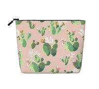 Kashinn Bolsa de cosméticos de una sola capa con estampado de cactus de cáñamo falso, monedero para uso diario, viajes