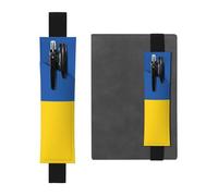 Kashinn Portalápices de piel con estampado de bandera de Ucrania, banda elástica, marcapáginas para cuadernos, agendas, agendas