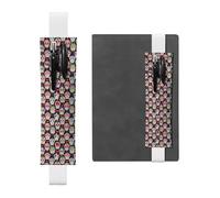 Kashinn Portalápices de piel con estampado de calaveras de flores coloridas, con banda elástica, marcapáginas para cuadernos, agendas, agendas