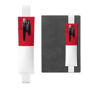 Kashinn Portalápices de piel con estampado de la bandera de Mónaco, con banda elástica, marcapáginas para cuadernos, agendas, agendas