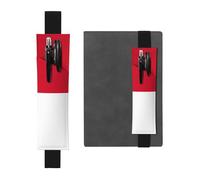 Kashinn Portalápices de piel con estampado de la bandera de Mónaco, con banda elástica, marcapáginas para cuadernos, agendas, agendas
