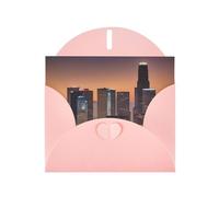 Kashinn Tarjeta de felicitación perlada con sobre en blanco para invitaciones de agradecimiento con impresión de condolencias de Los Ángeles