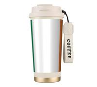 Kashinn Taza de café aislada al vacío de 18 onzas con diseño de bandera irlandesa con popote y tapa, taza de viaje para bebidas frías y calientes