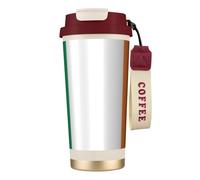 Kashinn Taza de café aislada al vacío de 18 onzas con diseño de bandera irlandesa con popote y tapa, taza de viaje para bebidas frías y calientes
