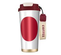 Kashinn Taza de café aislada al vacío de 18 onzas con diseño de bandera japonesa con popote y tapa, taza de viaje para bebidas frías y calientes