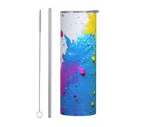 Kashinn Vaso de viaje de acero inoxidable de 20 onzas para café, bebidas heladas, taza de enfriamiento de verano, salpicaduras de pintura, telón de fondo