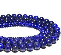 Kashish Gems & Jewels AAA Natural 1 hebra de cuentas de lapislázuli para hacer joyas, cuentas redondas de 8 mm, cuentas sueltas redondas de lapislázuli de 15 pulgadas, pulsera de playa