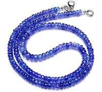 Kashish Gems & Jewels Collar de tanzanita natural AAA de 4,5 a 6,5 mm, cuentas redondas facetadas | Collar completo de 18 pulgadas | Regalo para niñas, 3,5 - 5,5 mm, piedra preciosa, tanzanita,