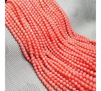 Kashish Gems & Jewels - Cuentas sueltas de coral redondas naturales, cuentas de piedra de coral rosa de 5,2 mm y 15 pulgadas (3 hebras) para hacer joyas