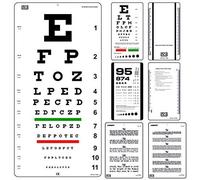 KASHSURG Snellen - Tabla ocular de 20 pies con bolsillo Snellen, bolsillo Rosenbaum y tablas de ojos Jaeger (paquete de 4)