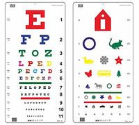 KASHSURG - Tabla ocular de color Snellen de alta calidad, tabla ocular pediátrica de visión del color, tamaño 56,8 x 28,9 cm cada paquete combinado