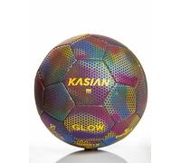 KASIAN Balón de Fútbol Luminoso y Reflectante, Pelota de Fútbol Talla 5 Holográfica para Jugar de Noche, Regalo de Fútbol para Niños y Adultos, Alta Durabilidad y Control (Multicolor)