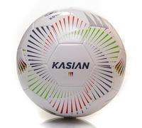 KASIAN Balón Fútbol 11 Club KS100, Unisex, Tecnología de Recuperación y Presión Constante, Ideal Entrenamiento, TPU, Acabado Brillante, Color Blanco (Talla 5 - Fútbol 11)