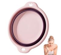 Kasio Barreño Plegable, Cubeta Redonda Portátil, Multiusos, para Senderismo y Camping, de Plástico, Rústico, 1 Pieza