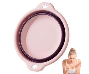 Kasio Barreño Plegable, Cubeta Redonda Portátil, Multiusos, para Senderismo y Camping, de Plástico, Rústico, 1 Pieza