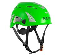 KASK Superplasma HI VIZ - Casco de protección laboral, rueda giratoria, tiras reflectantes, EN 397, color: verde claro