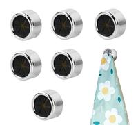 Kaslaider 6 Piezas Soportes para Toallas de Té, Ganchos Redondos para Paños de Cocina ABS Autoadhesivos Cuelga Trapos de Ganchos Adhesivos Anticolisión para Baño, Cocina y Hogar, Sin Taladrar