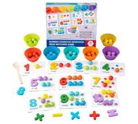Kasmole Abalorio Digital para Matemáticas,Juguete Educativo De Conteo con Palillos Y Cucharas - Juego De Reconocimiento Numérico para Niños Y Niñas Regalo para Cumpleaños Y Fiestas